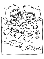 Diving coloring pages