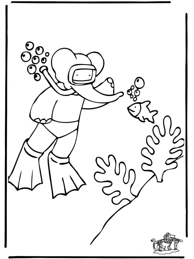 Diving coloring pages