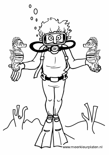 Diving coloring pages