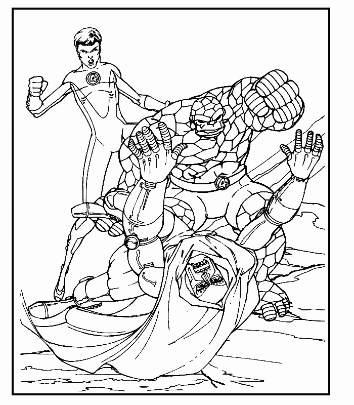 Fantastic four coloring pages