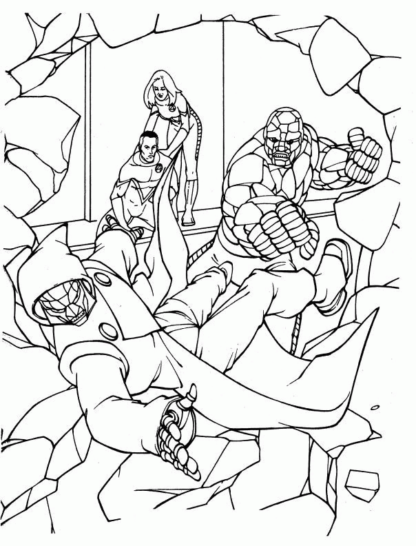 Fantastic four coloring pages