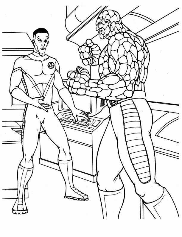 Fantastic four coloring pages