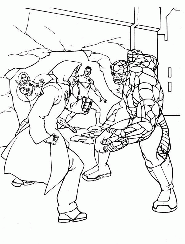 Fantastic four coloring pages