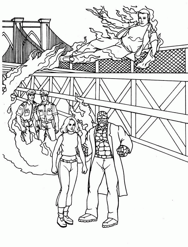 Fantastic four coloring pages