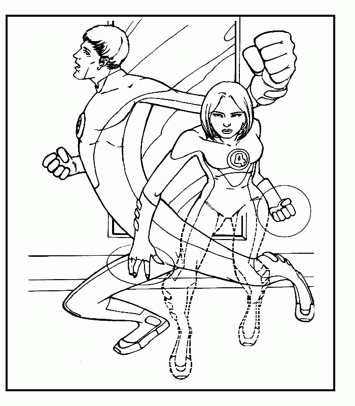 Fantastic four coloring pages