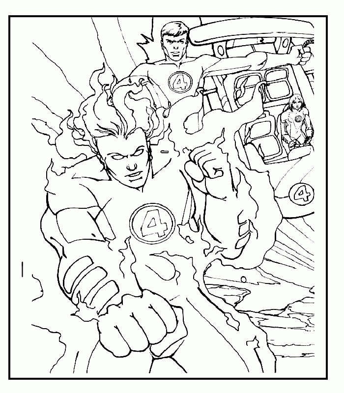 Fantastic four coloring pages