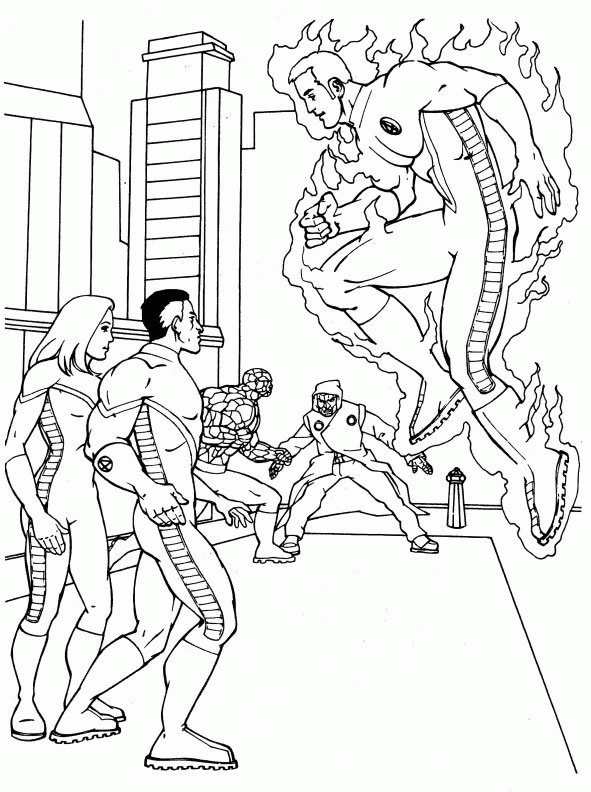 Fantastic four coloring pages