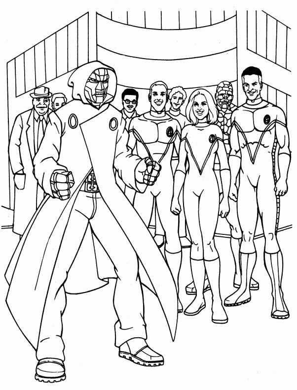 Fantastic four coloring pages