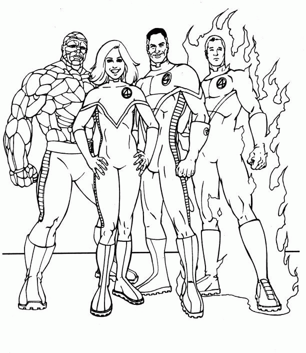 Fantastic four coloring pages