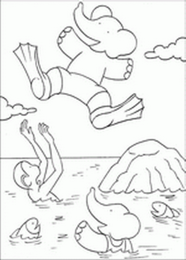 Babar coloring pages