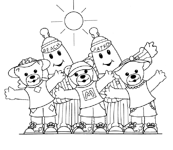 Bananas in pyjamas coloring pages