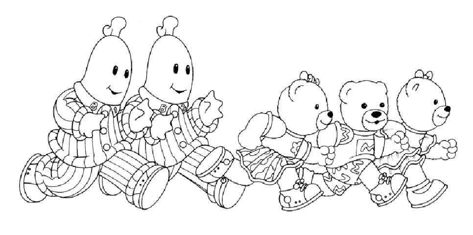 Bananas in pyjamas coloring pages