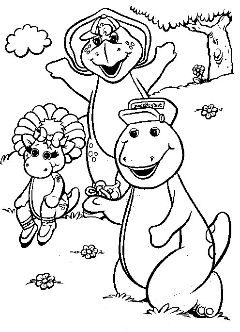 Barney coloring pages