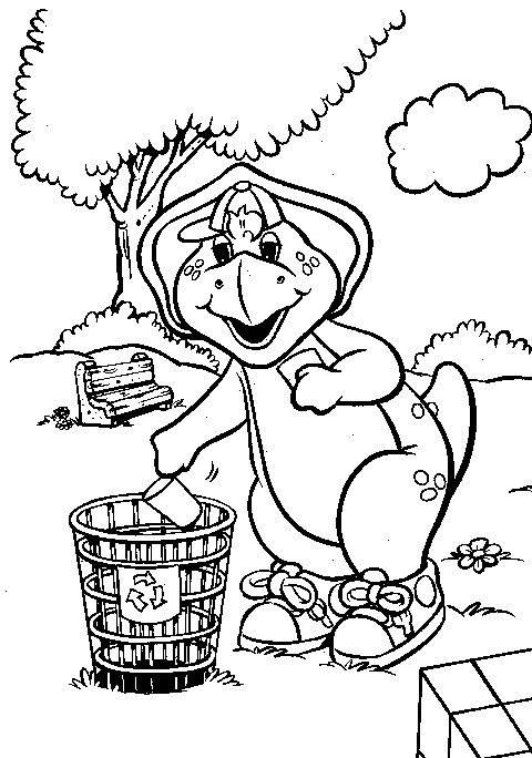 Barney coloring pages