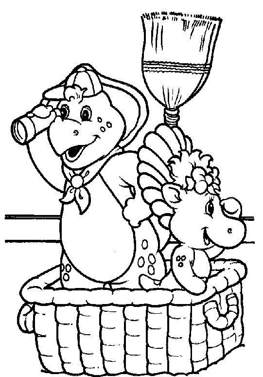 Barney coloring pages