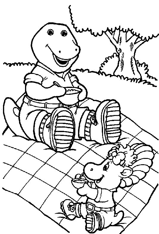 Barney coloring pages