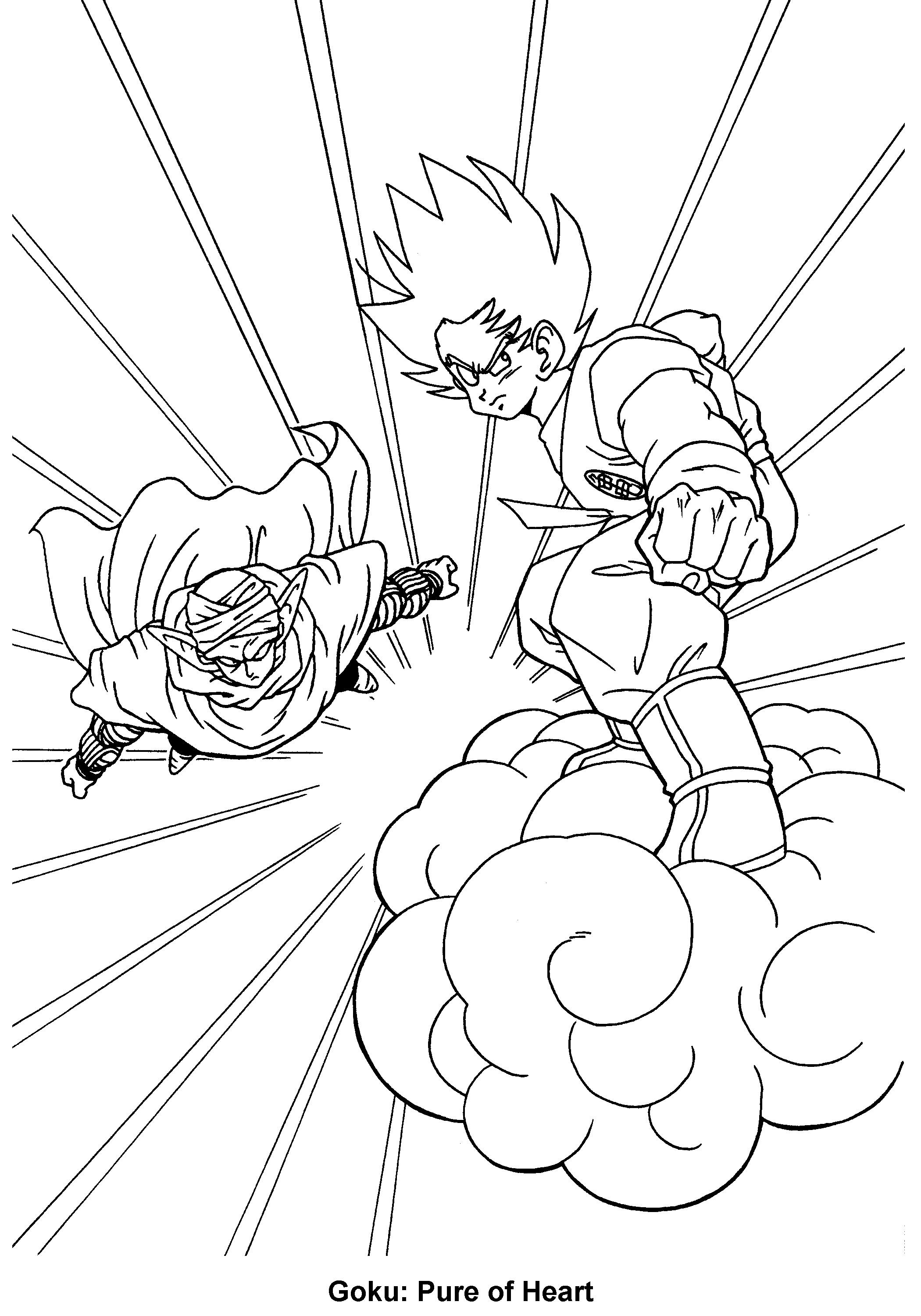 Son Goku Attack Coloring Pages - Free Printable Coloring Pages