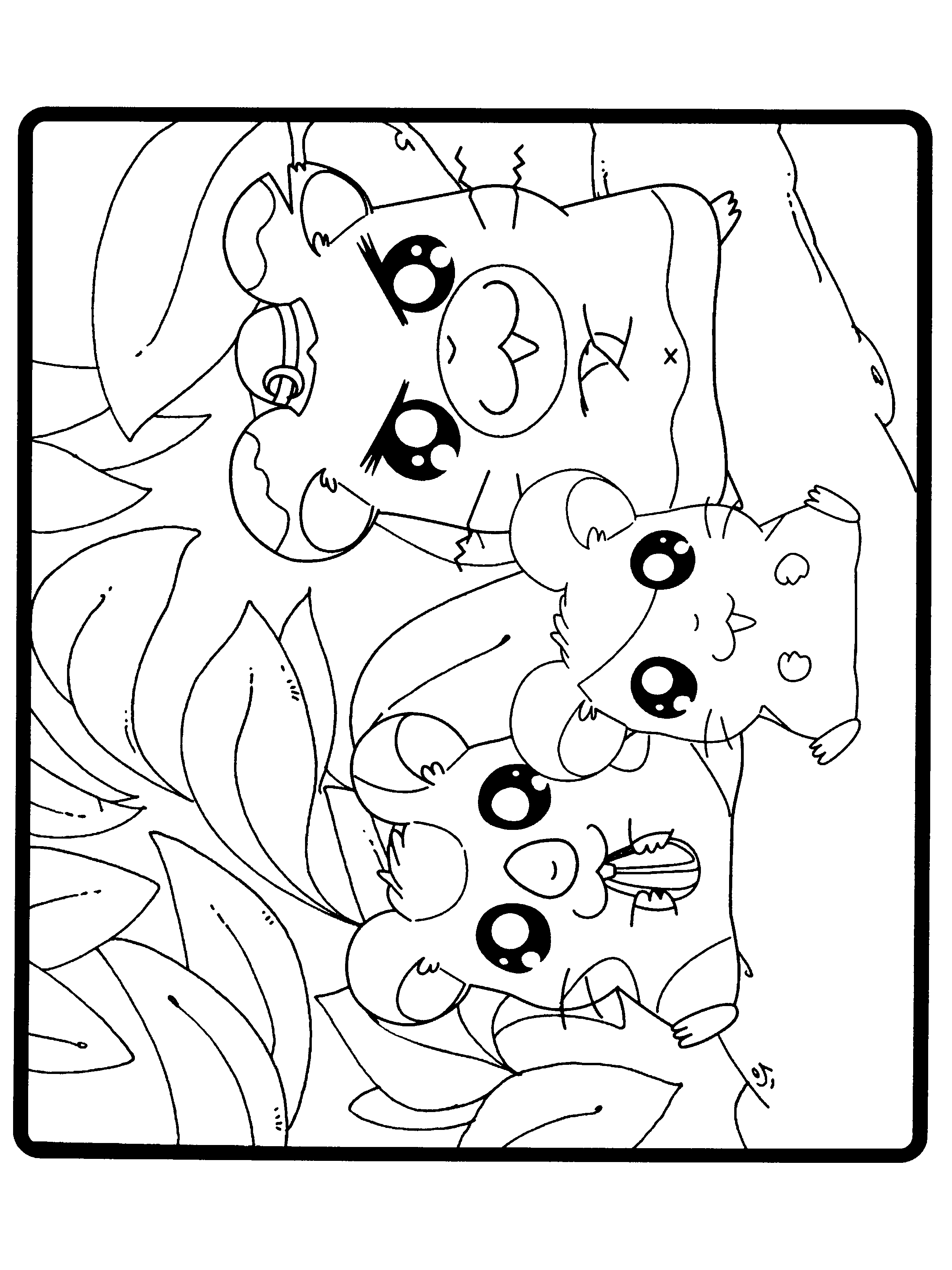 Hamtaro coloring pages