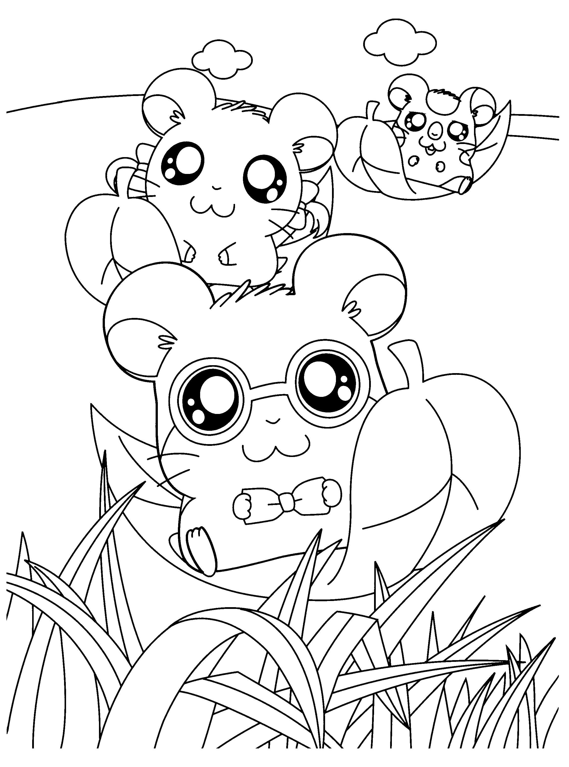 Hamtaro coloring pages