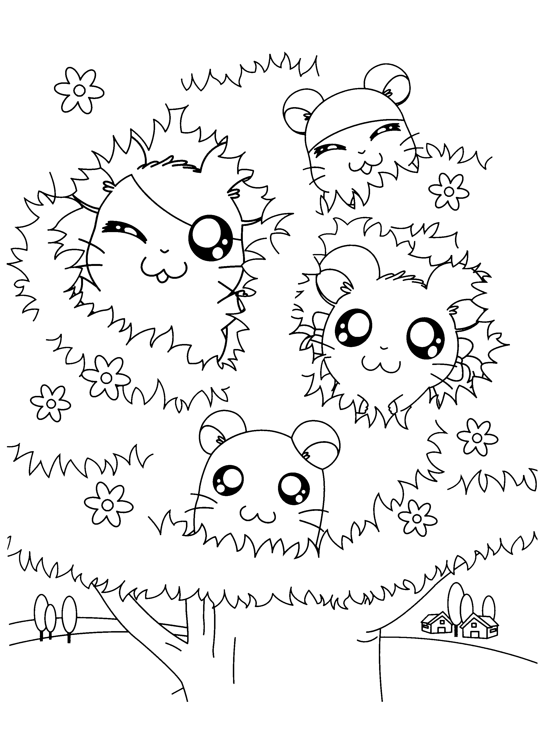 Hamtaro coloring pages