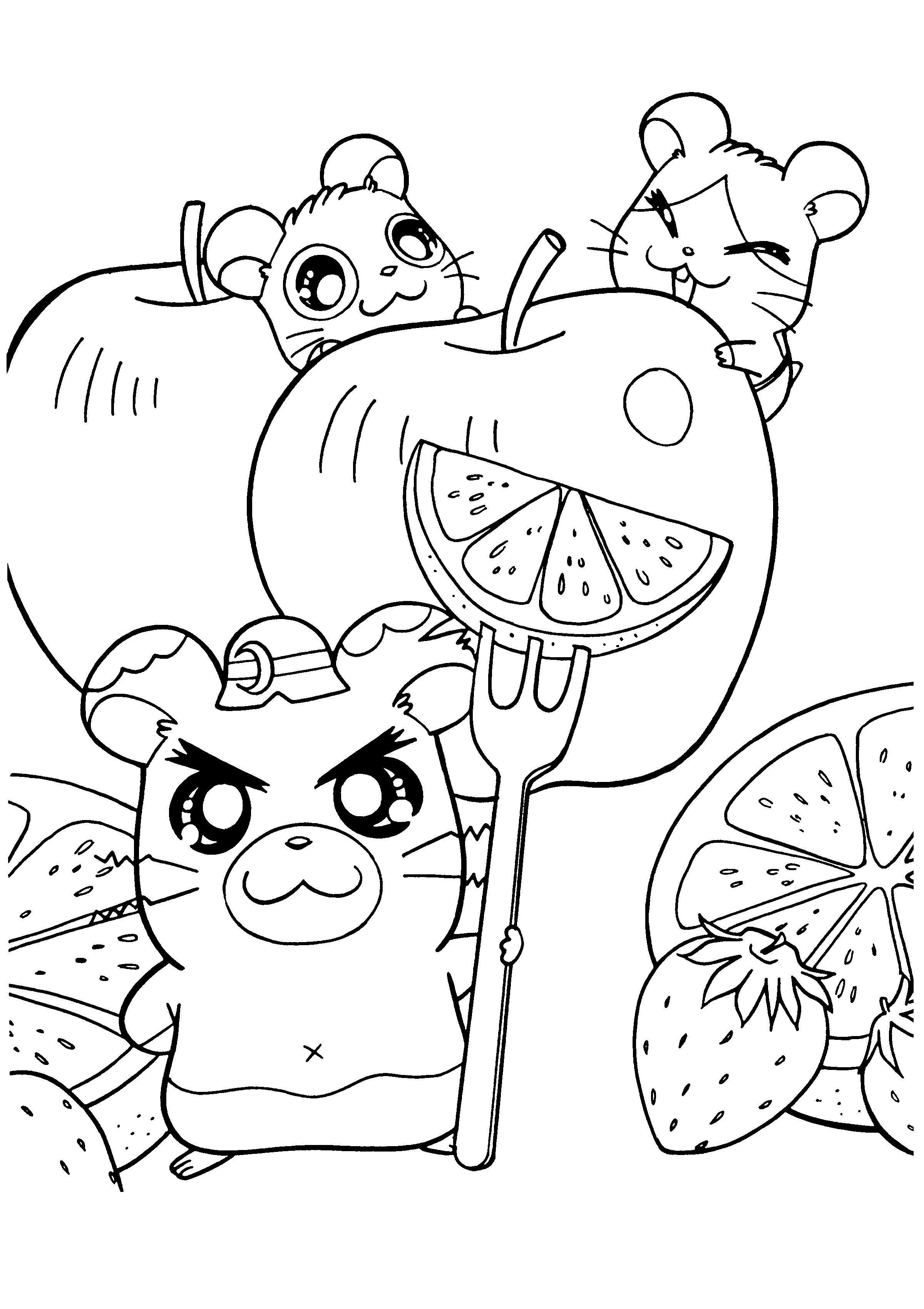 Hamtaro coloring pages