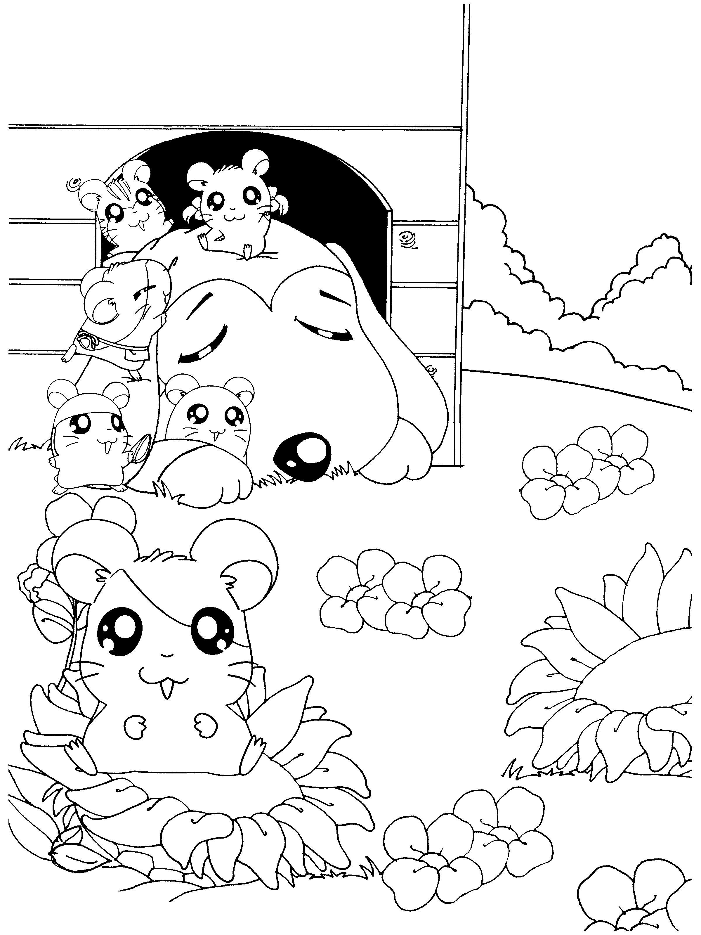 Hamtaro coloring pages