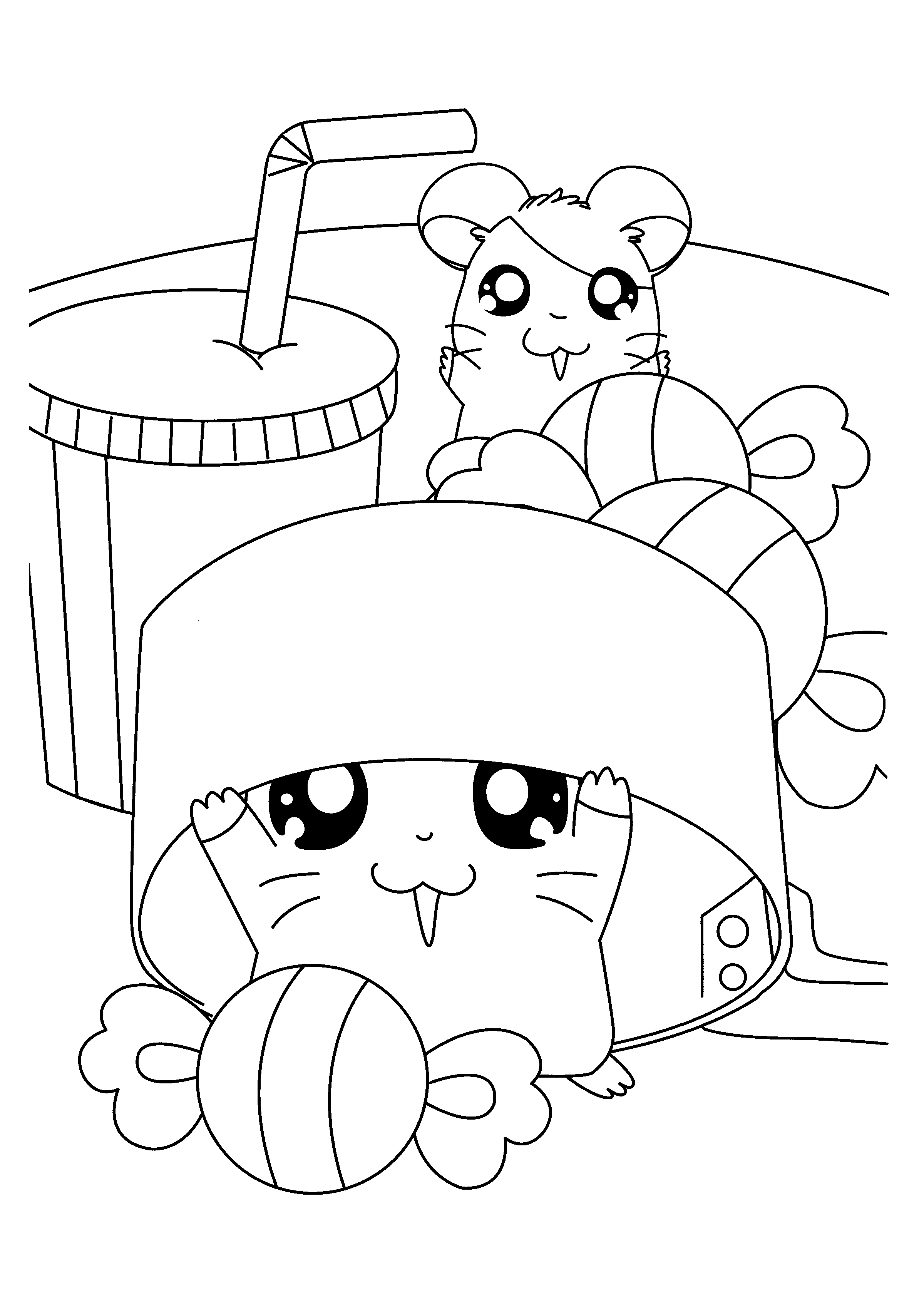 Hamtaro coloring pages