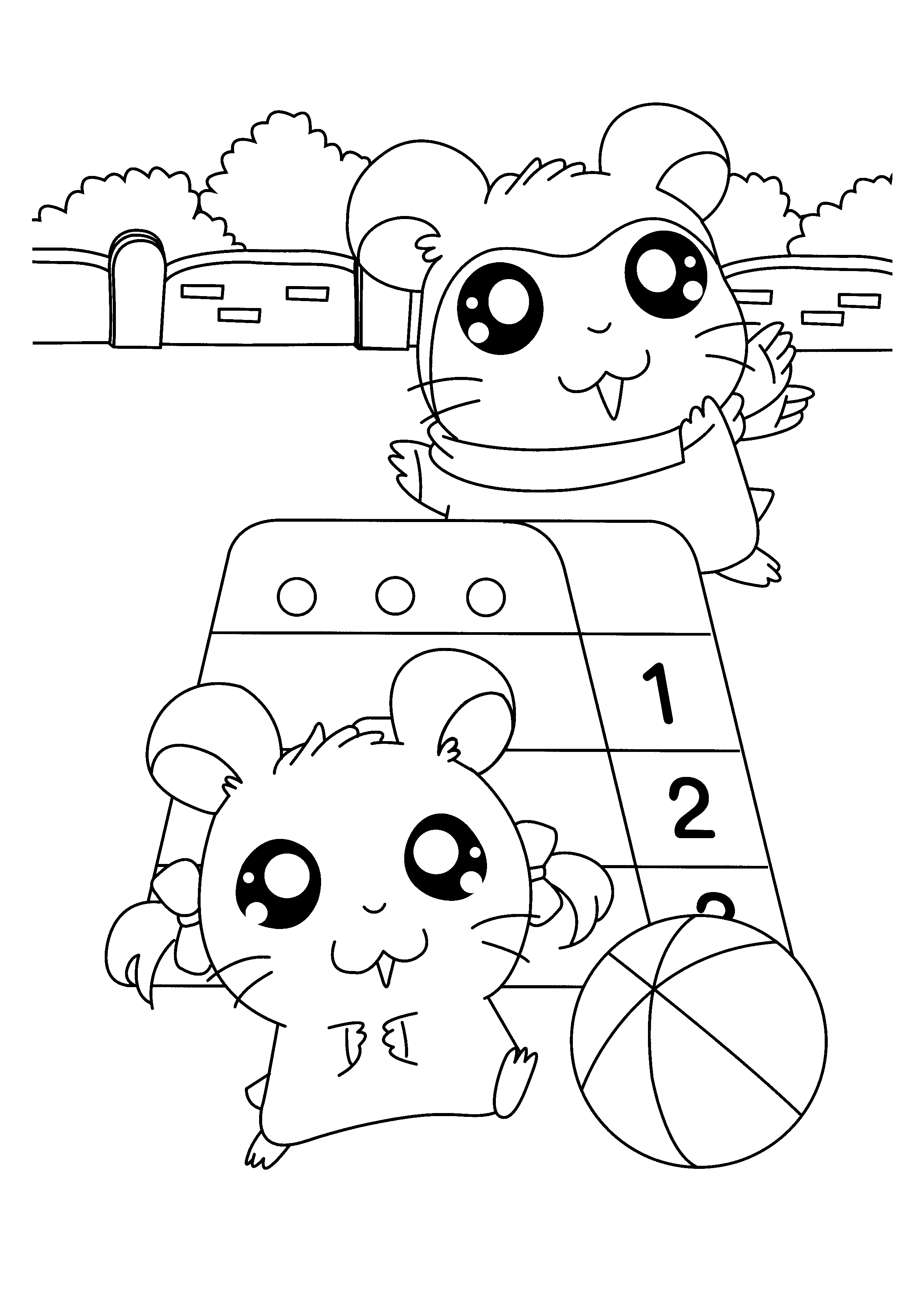 Hamtaro coloring pages