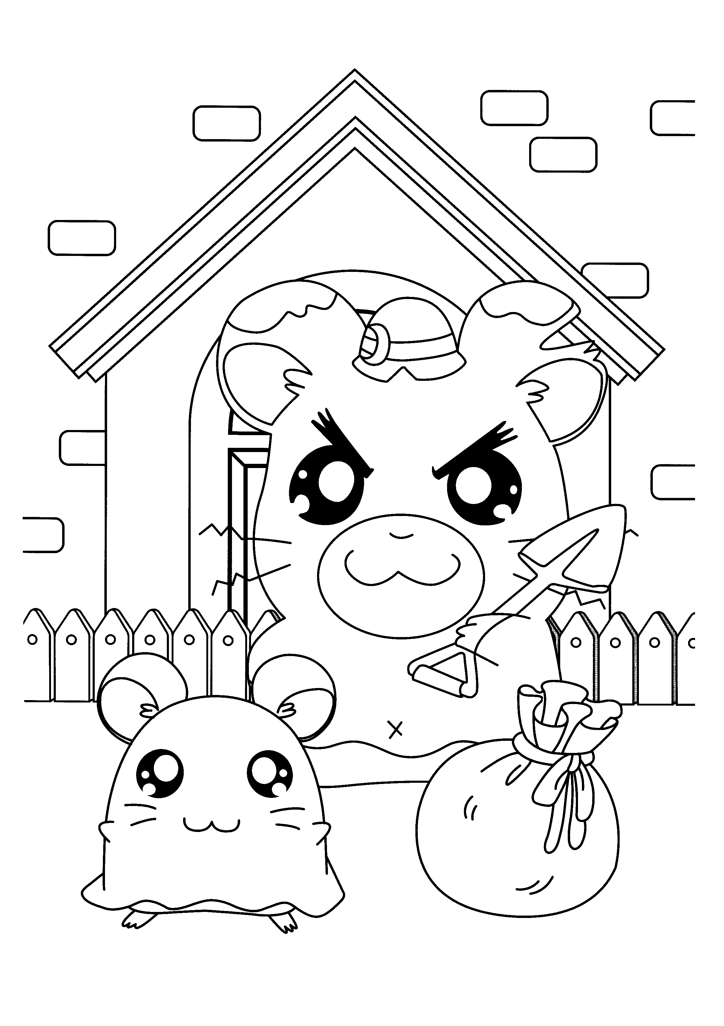 Hamtaro coloring pages