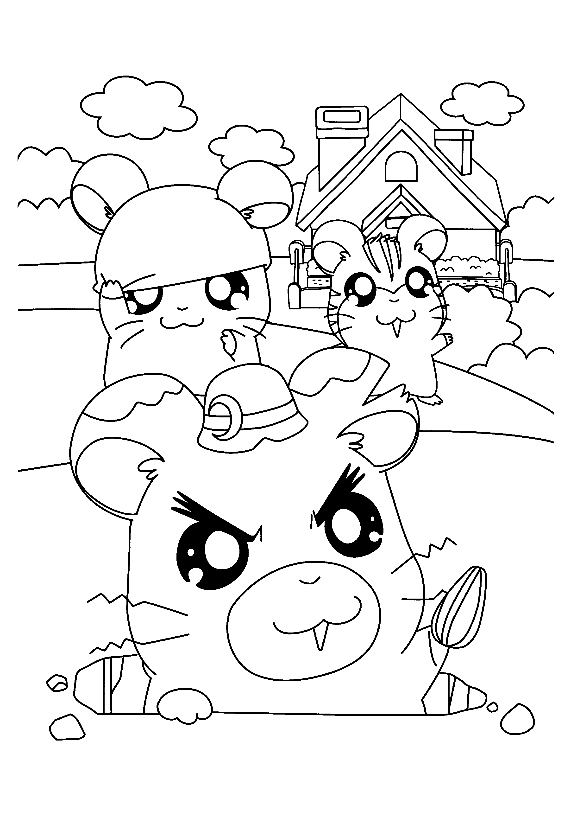 Hamtaro coloring pages