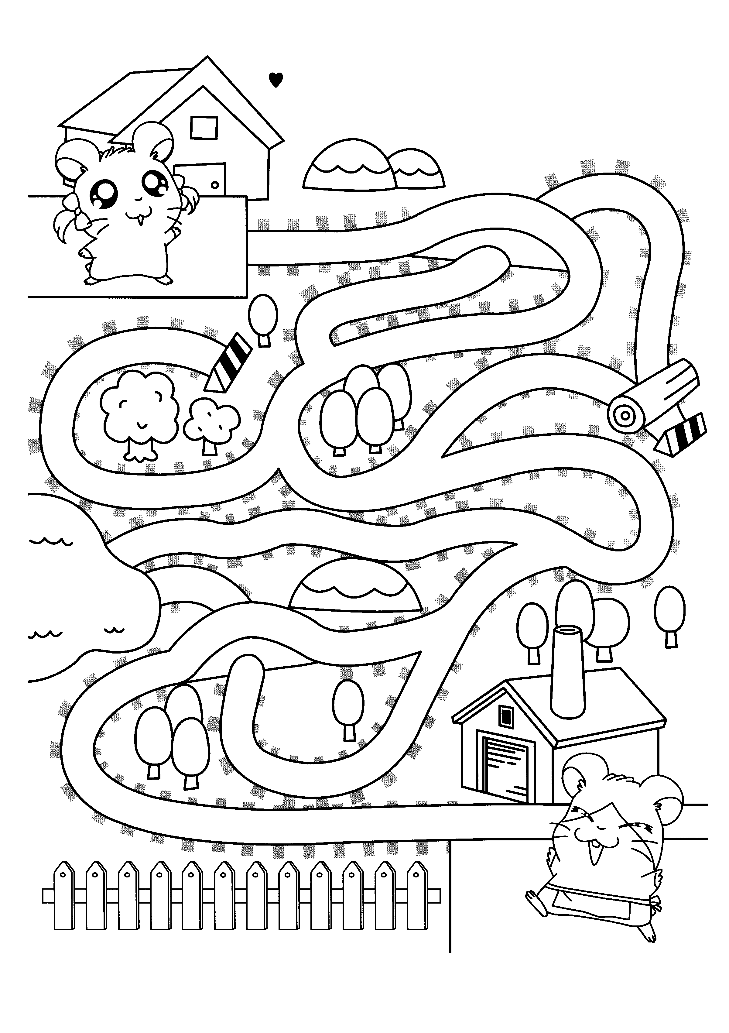 Hamtaro coloring pages