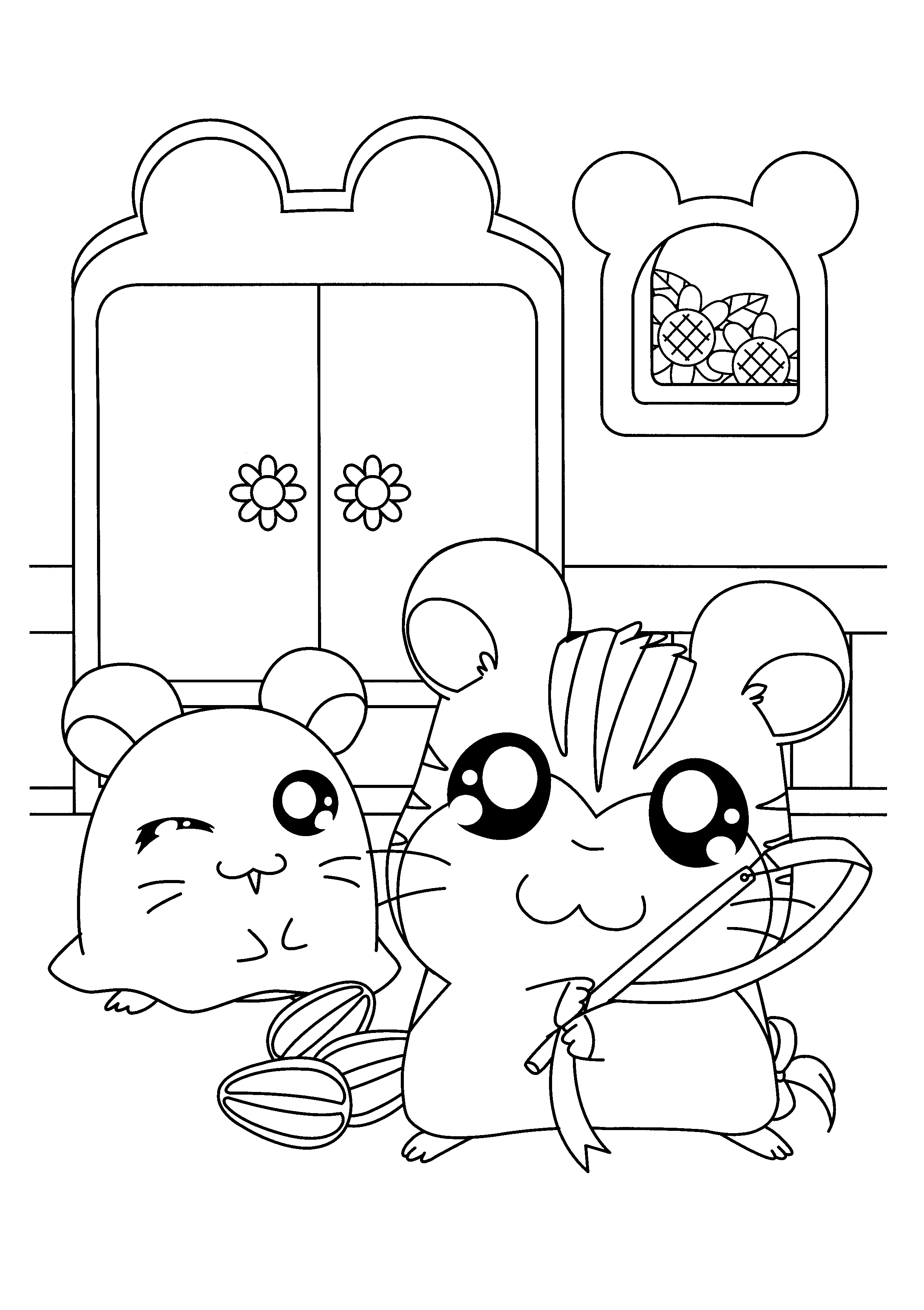 Hamtaro coloring pages