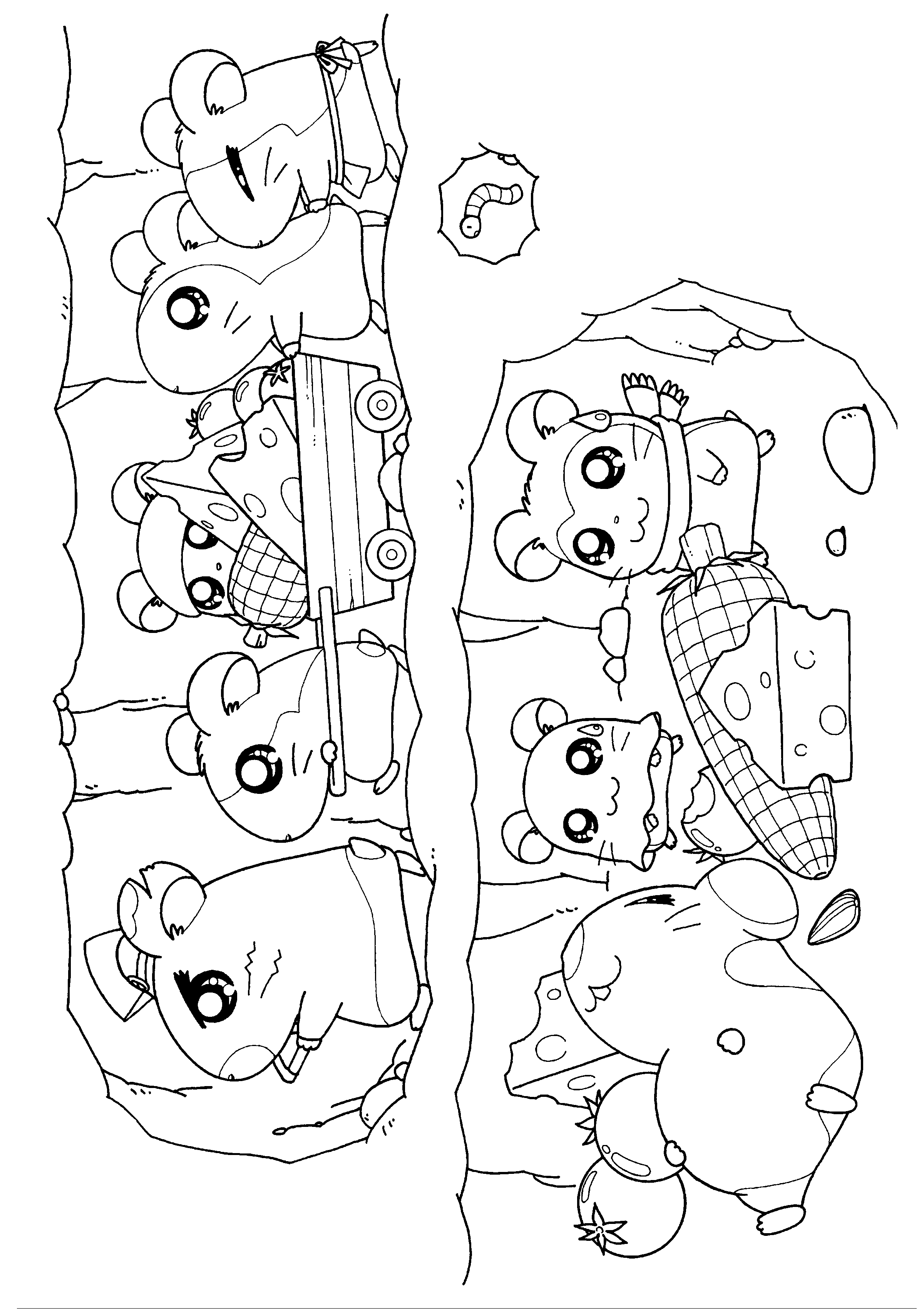 Hamtaro coloring pages