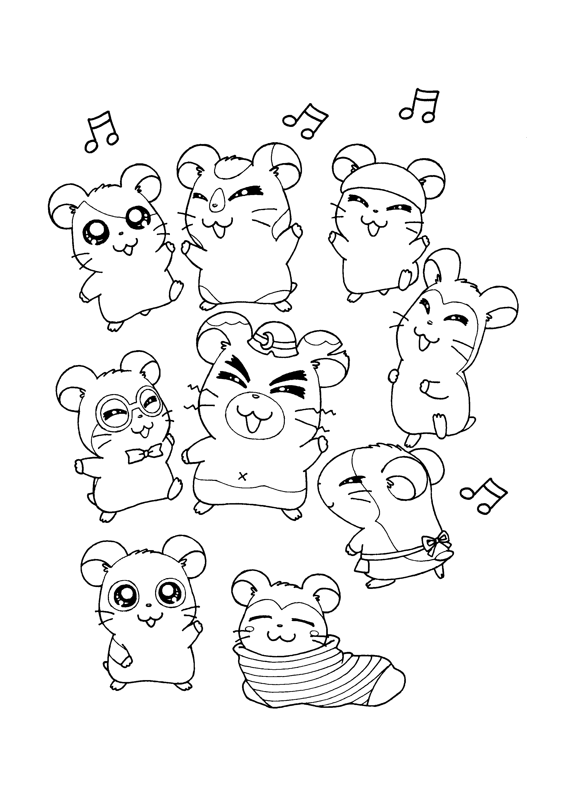 Hamtaro coloring pages