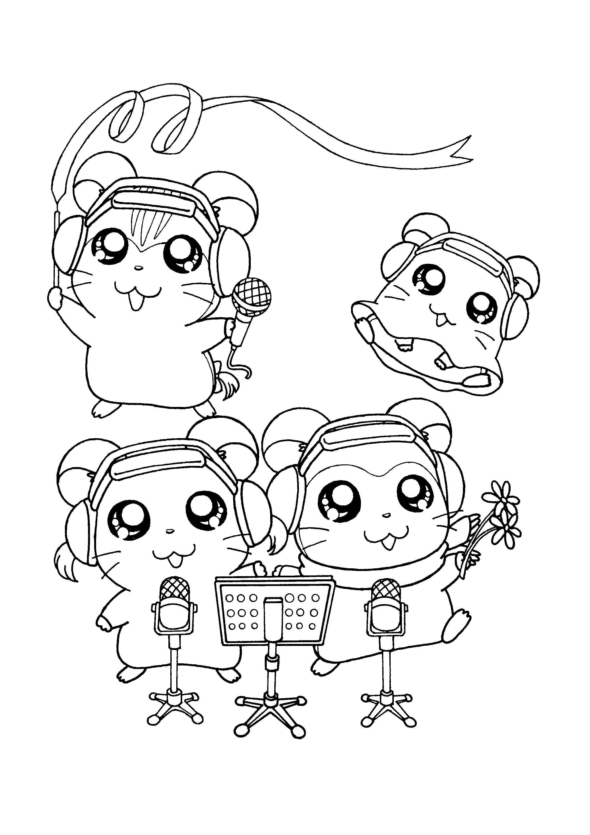 Hamtaro coloring pages