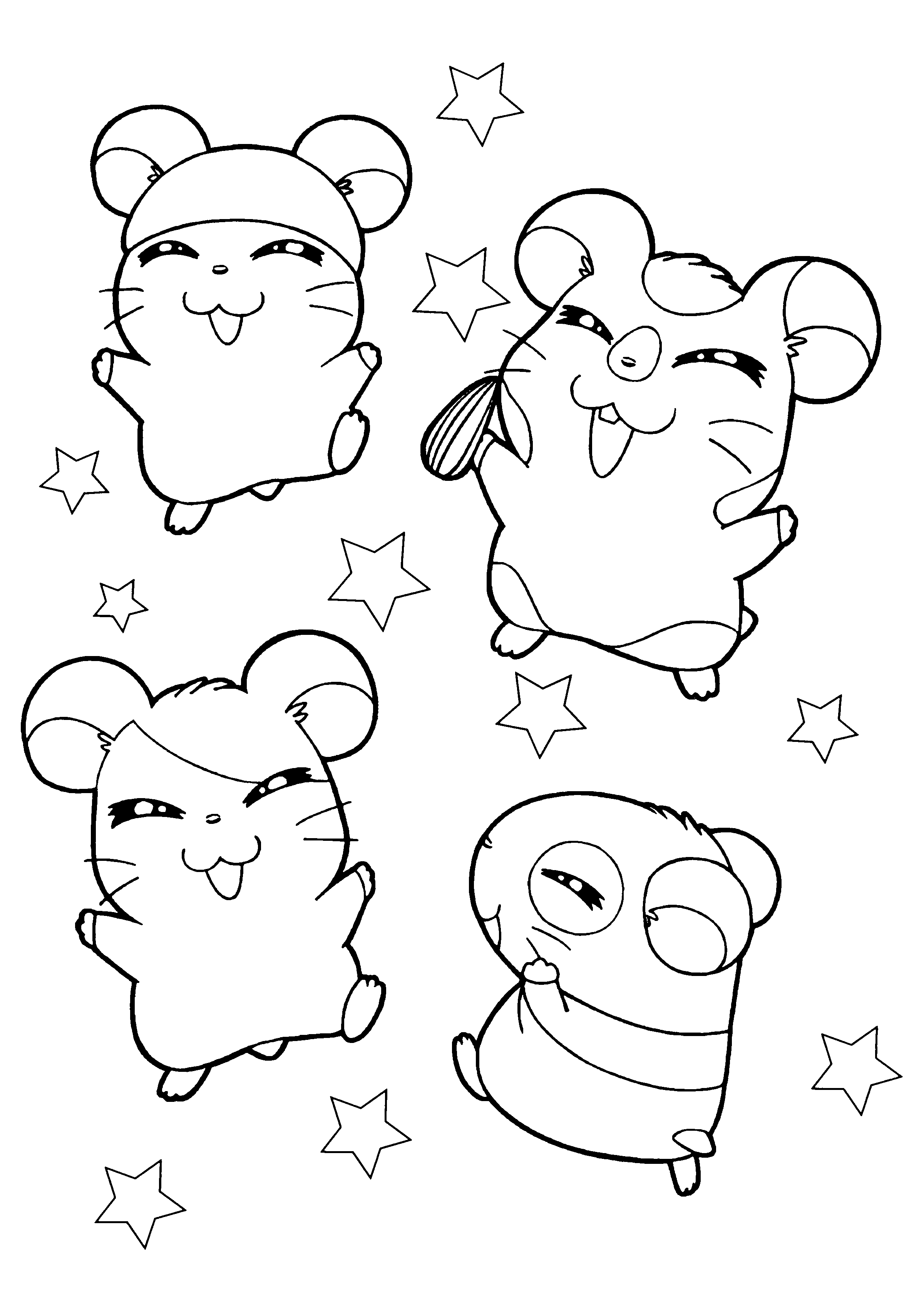 Hamtaro coloring pages