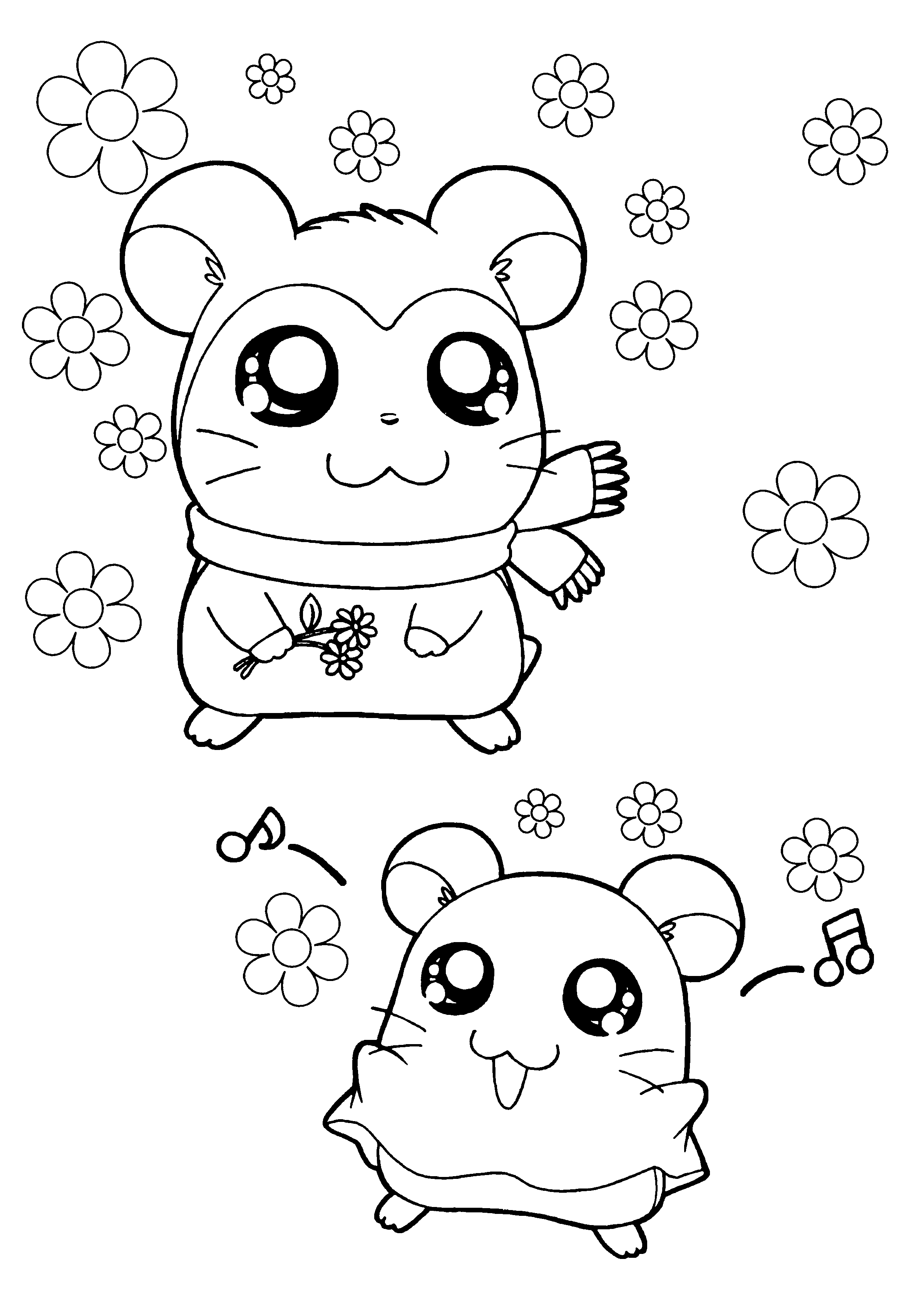 Hamtaro coloring pages