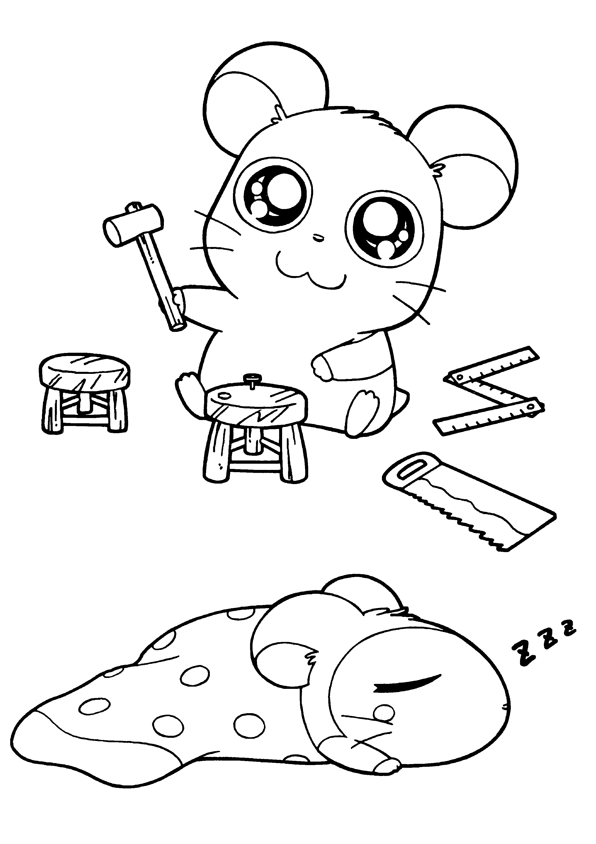 Hamtaro coloring pages