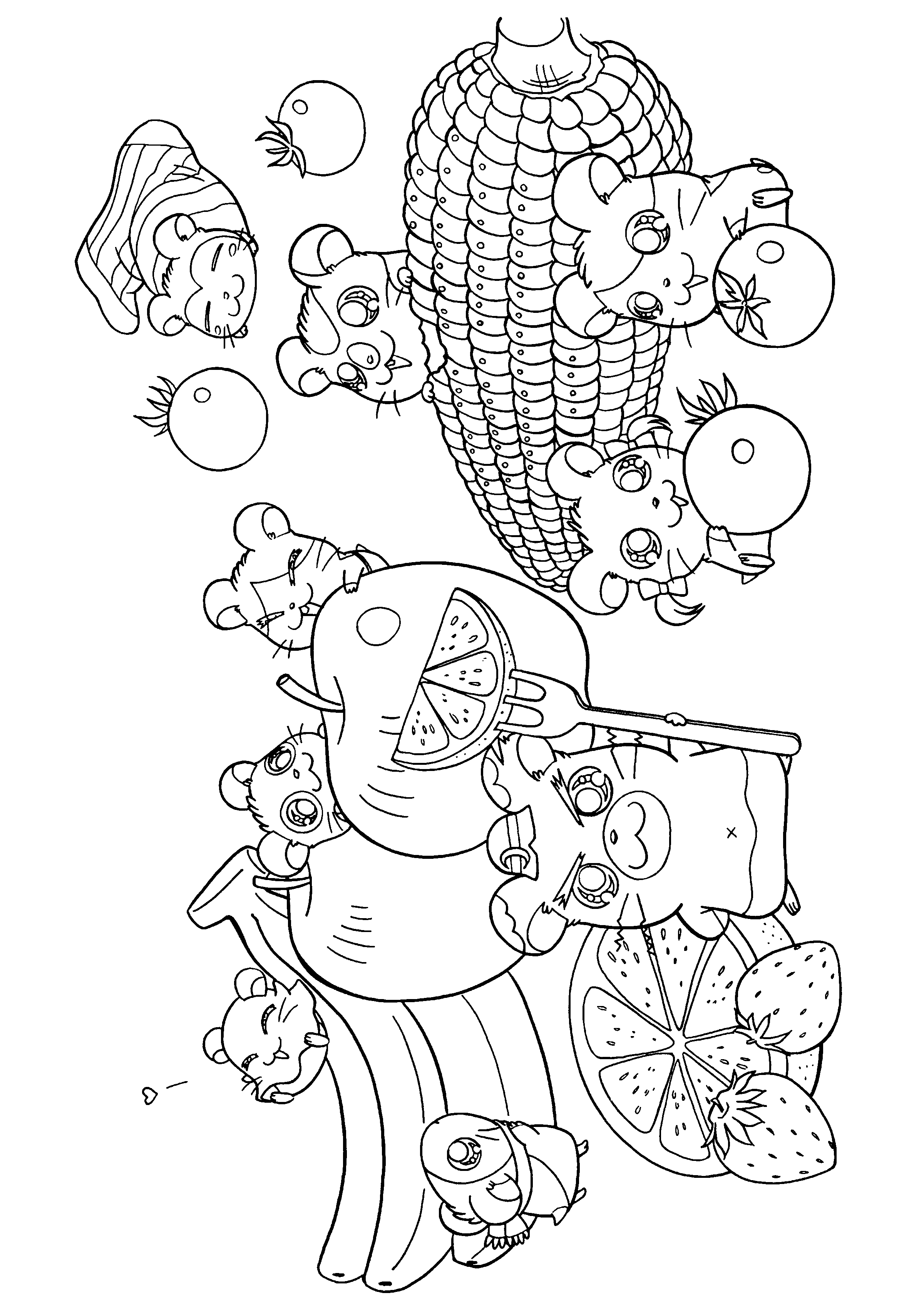 Hamtaro coloring pages