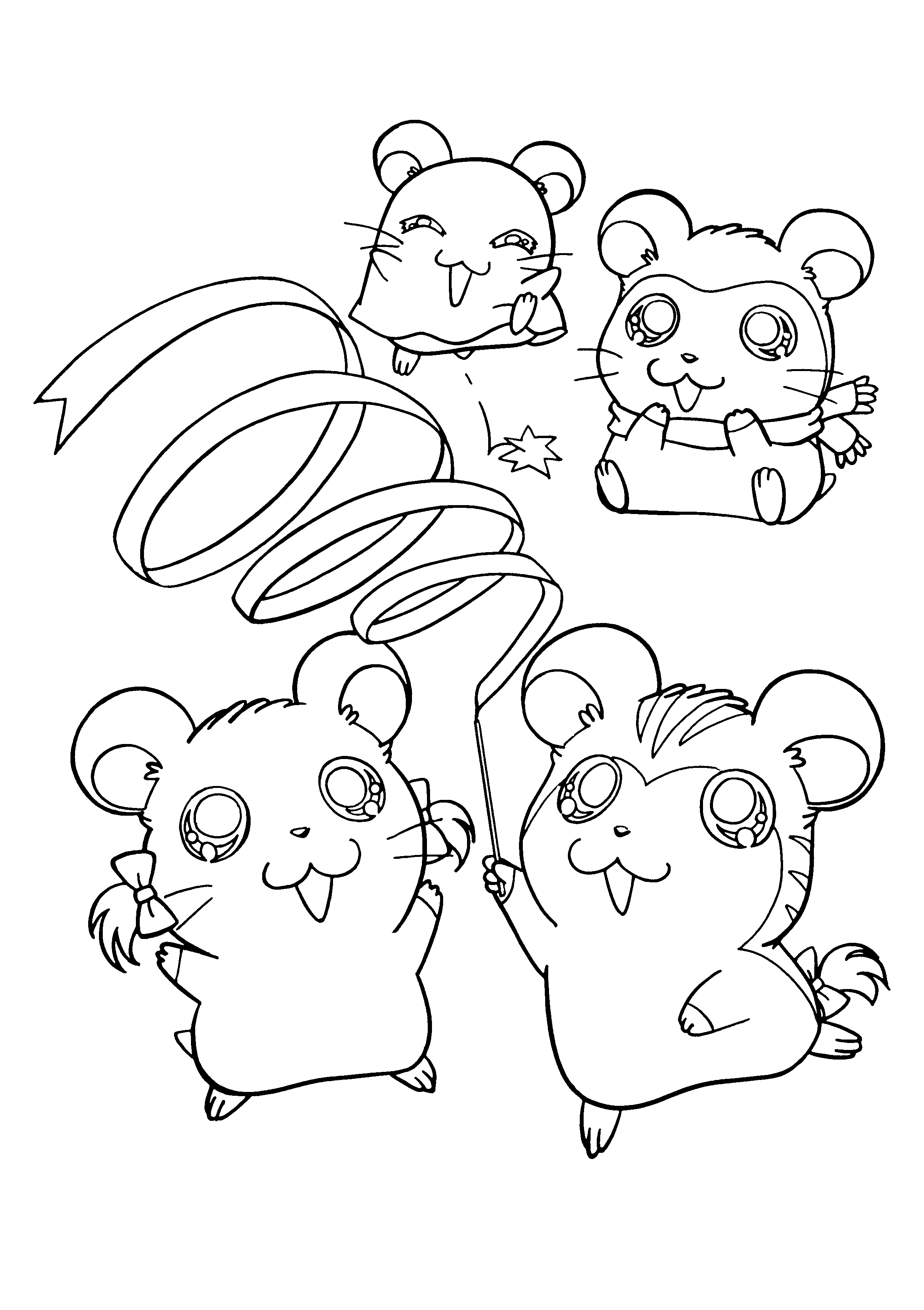 Hamtaro coloring pages