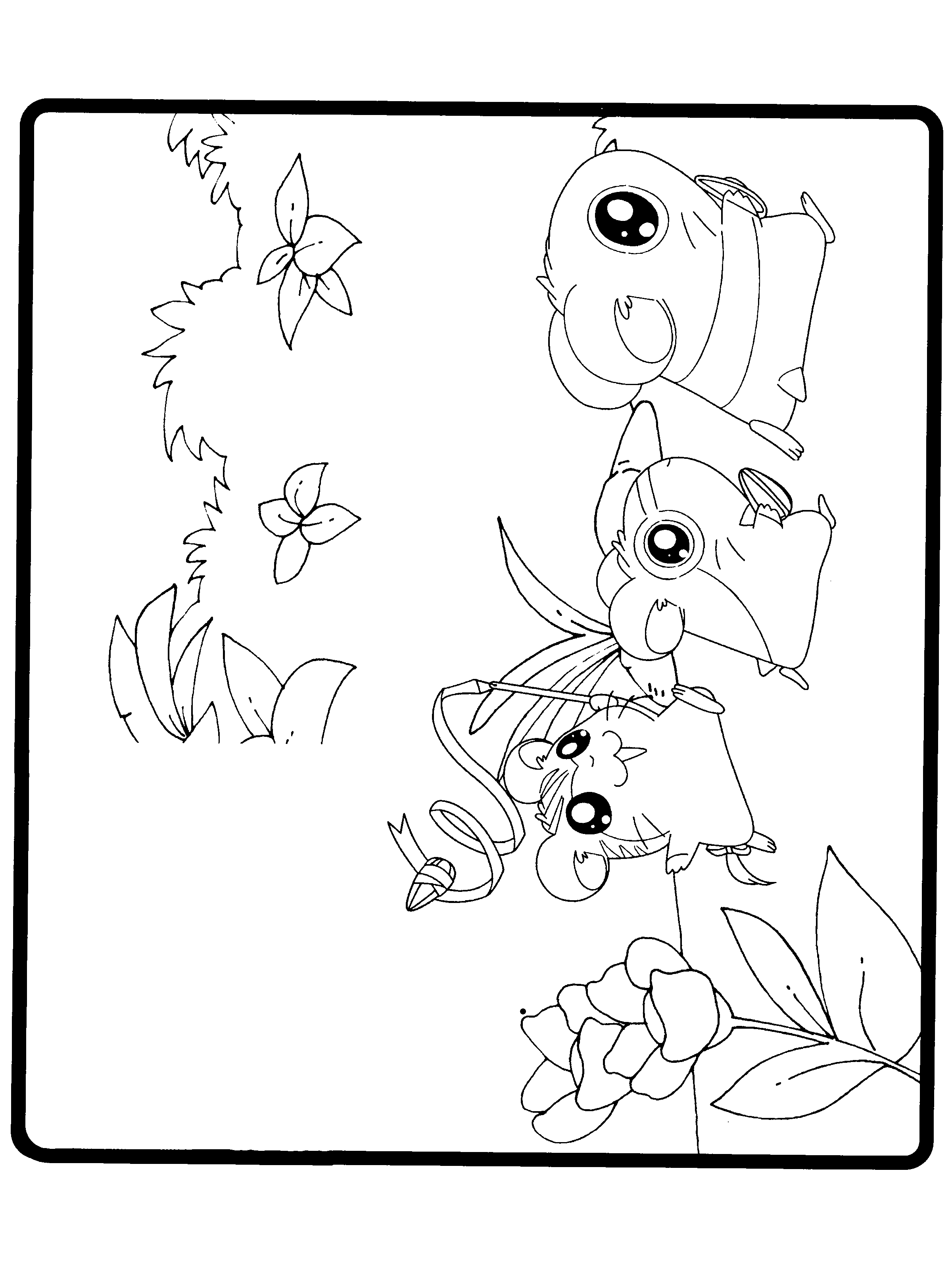 Hamtaro coloring pages