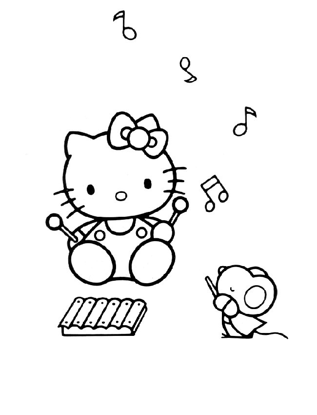 Hello kitty coloring pages