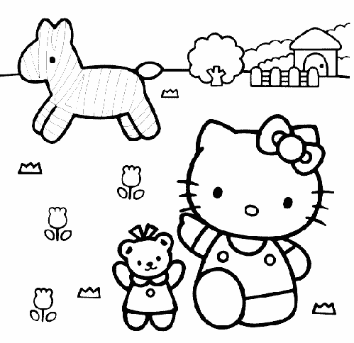 Hello kitty coloring pages