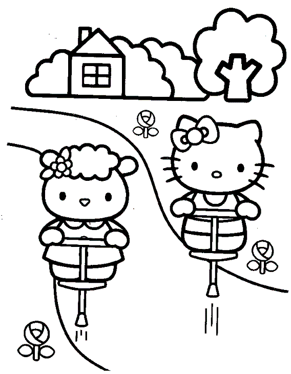 Hello kitty coloring pages