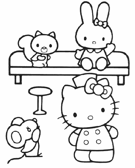 Hello kitty coloring pages