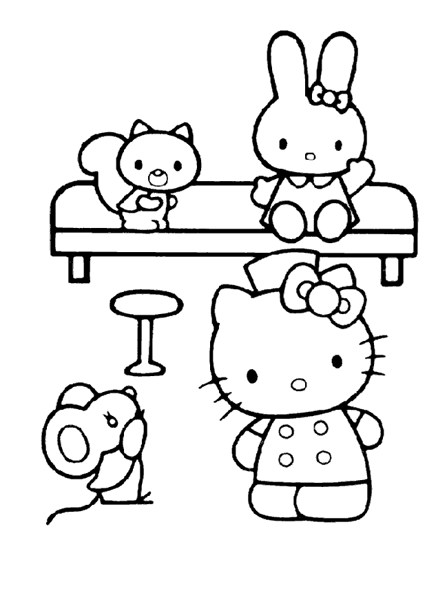 Hello kitty coloring pages