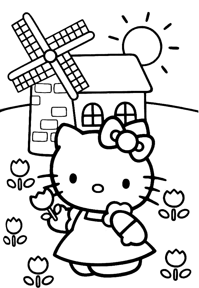 Hello kitty coloring pages