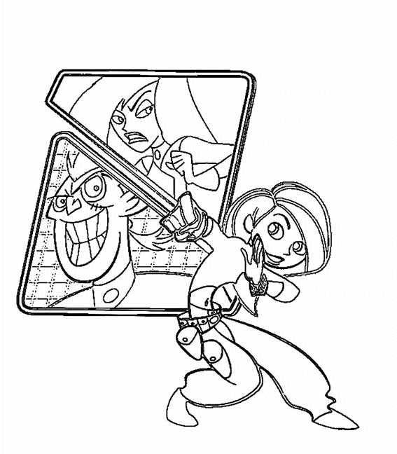 Kim possible coloring pages