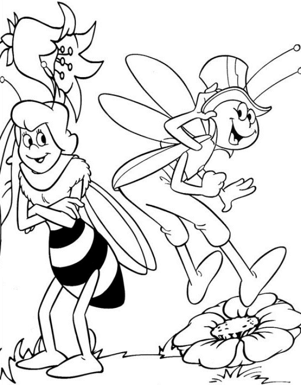 Maya the bee coloring pages