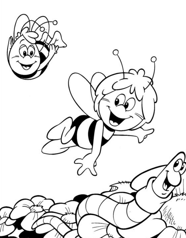 Maya the bee coloring pages